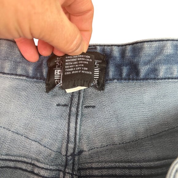 Smoke Rise Men's Distressed Slim Patch Wash Sz 42x32 Denim Jeans Ripped Knees - Picture 10 of 10